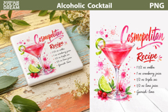Cosmopolitan Cocktail PNG | Pink Drink Sublimation Art Product Image 1