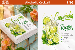 Caipirinha Cocktail PNG | Lime Drink Sublimation Art Product Image 1