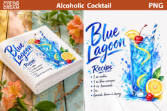 Blue Lagoon Cocktail Clipart | Blue Drink Sublimation Product Image 1