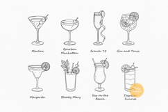 Cocktail svg Bundle, Cocktail Clipart, Line Art Product Image 2