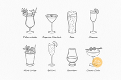 Cocktail svg Bundle, Cocktail Clipart, Line Art Product Image 5