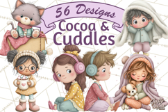 Cozy Cocoa Clipart PNG, Valentine Cuddle Time Clip Art Product Image 1