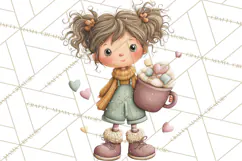 Cozy Cocoa Clipart PNG, Valentine Cuddle Time Clip Art Product Image 3