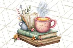 Cozy Cocoa Clipart PNG, Valentine Cuddle Time Clip Art Product Image 5