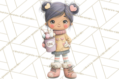 Cozy Cocoa Clipart PNG, Valentine Cuddle Time Clip Art Product Image 4
