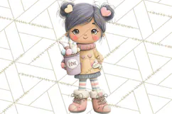 Cozy Cocoa Clipart PNG, Valentine Cuddle Time Clip Art Product Image 4