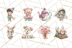 Cozy Cocoa Clipart PNG, Valentine Cuddle Time Clip Art Product Image 5