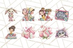 Cozy Cocoa Clipart PNG, Valentine Cuddle Time Clip Art Product Image 7