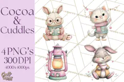 Cozy Cocoa Clipart PNG, Valentine Cuddle Time Clip Art Product Image 1
