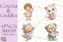 Cozy Cocoa Clipart PNG, Valentine Cuddle Time Clip Art Product Image 1