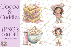 Cozy Cocoa Clipart PNG, Valentine Cuddle Time Clip Art Product Image 1