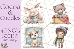 Cozy Cocoa Clipart PNG, Valentine Cuddle Time Clip Art Product Image 1
