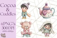 Cozy Cocoa Clipart PNG, Valentine Cuddle Time Clip Art Product Image 1