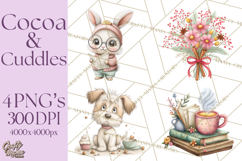 Cozy Cocoa Clipart PNG, Valentine Cuddle Time Clip Art Product Image 1