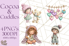 Cozy Cocoa Clipart PNG, Valentine Cuddle Time Clip Art Product Image 1