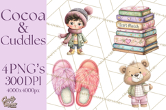 Cozy Cocoa Clipart PNG, Valentine Cuddle Time Clip Art Product Image 1
