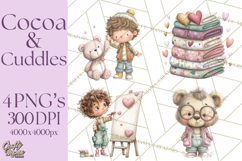 Cozy Cocoa Clipart PNG, Valentine Cuddle Time Clip Art Product Image 1
