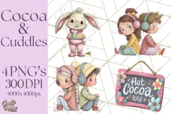 Cozy Cocoa Clipart PNG, Valentine Cuddle Time Clip Art Product Image 1