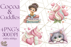 Cozy Cocoa Clipart PNG, Valentine Cuddle Time Clip Art Product Image 1