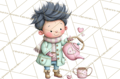 Cozy Cocoa Clipart PNG, Valentine Cuddle Time Clip Art Product Image 5