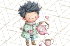 Cozy Cocoa Clipart PNG, Valentine Cuddle Time Clip Art Product Image 5