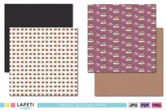 Winter paper with cocoa mugs and cozy brown boots pattern