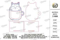 Animal Cocoa Cup Gift Holders Laser Cut. Cocoa Holder SVG Product Image 3