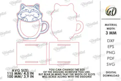 Animal Cocoa Cup Gift Holders Laser Cut. Cocoa Holder SVG Product Image 2
