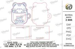 Animal Cocoa Cup Gift Holders Laser Cut. Cocoa Holder SVG Product Image 3