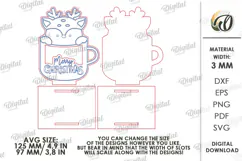 Animal Cocoa Cup Gift Holders Laser Cut. Cocoa Holder SVG Product Image 2