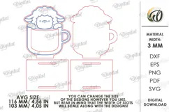 Animal Cocoa Cup Gift Holders Laser Cut. Cocoa Holder SVG Product Image 3