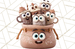 Wooden Hot Cocoa Clipart, Christmas Winter Clip Art PNG Product Image 3