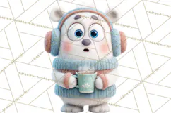 Wooden Hot Cocoa Clipart, Christmas Winter Clip Art PNG Product Image 3