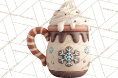 Wooden Hot Cocoa Clipart, Christmas Winter Clip Art PNG Product Image 4