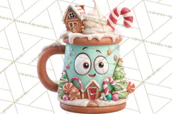 Wooden Hot Cocoa Clipart, Christmas Winter Clip Art PNG Product Image 5