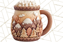 Wooden Hot Cocoa Clipart, Christmas Winter Clip Art PNG Product Image 2