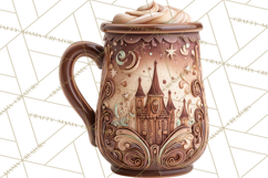 Wooden Hot Cocoa Clipart, Christmas Winter Clip Art PNG Product Image 3