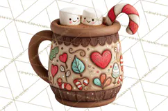 Wooden Hot Cocoa Clipart, Christmas Winter Clip Art PNG Product Image 4