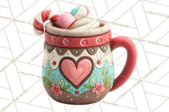 Wooden Hot Cocoa Clipart, Christmas Winter Clip Art PNG Product Image 2