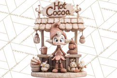 Wooden Hot Cocoa Clipart, Christmas Winter Clip Art PNG Product Image 3