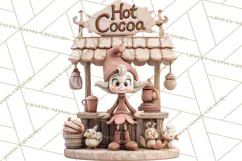 Wooden Hot Cocoa Clipart, Christmas Winter Clip Art PNG Product Image 3