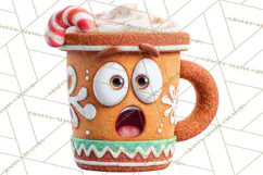 Wooden Hot Cocoa Clipart, Christmas Winter Clip Art PNG Product Image 5
