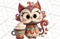 Wooden Hot Cocoa Clipart, Christmas Winter Clip Art PNG Product Image 3