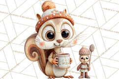 Wooden Hot Cocoa Clipart, Christmas Winter Clip Art PNG Product Image 4