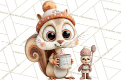 Wooden Hot Cocoa Clipart, Christmas Winter Clip Art PNG Product Image 4