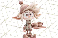 Wooden Hot Cocoa Clipart, Christmas Winter Clip Art PNG Product Image 2