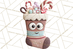 Wooden Hot Cocoa Clipart, Christmas Winter Clip Art PNG Product Image 3