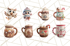 Wooden Hot Cocoa Clipart, Christmas Winter Clip Art PNG Product Image 5