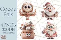 Wooden Hot Cocoa Clipart, Christmas Winter Clip Art PNG Product Image 1