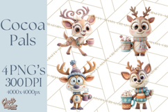 Wooden Hot Cocoa Clipart, Christmas Winter Clip Art PNG Product Image 1